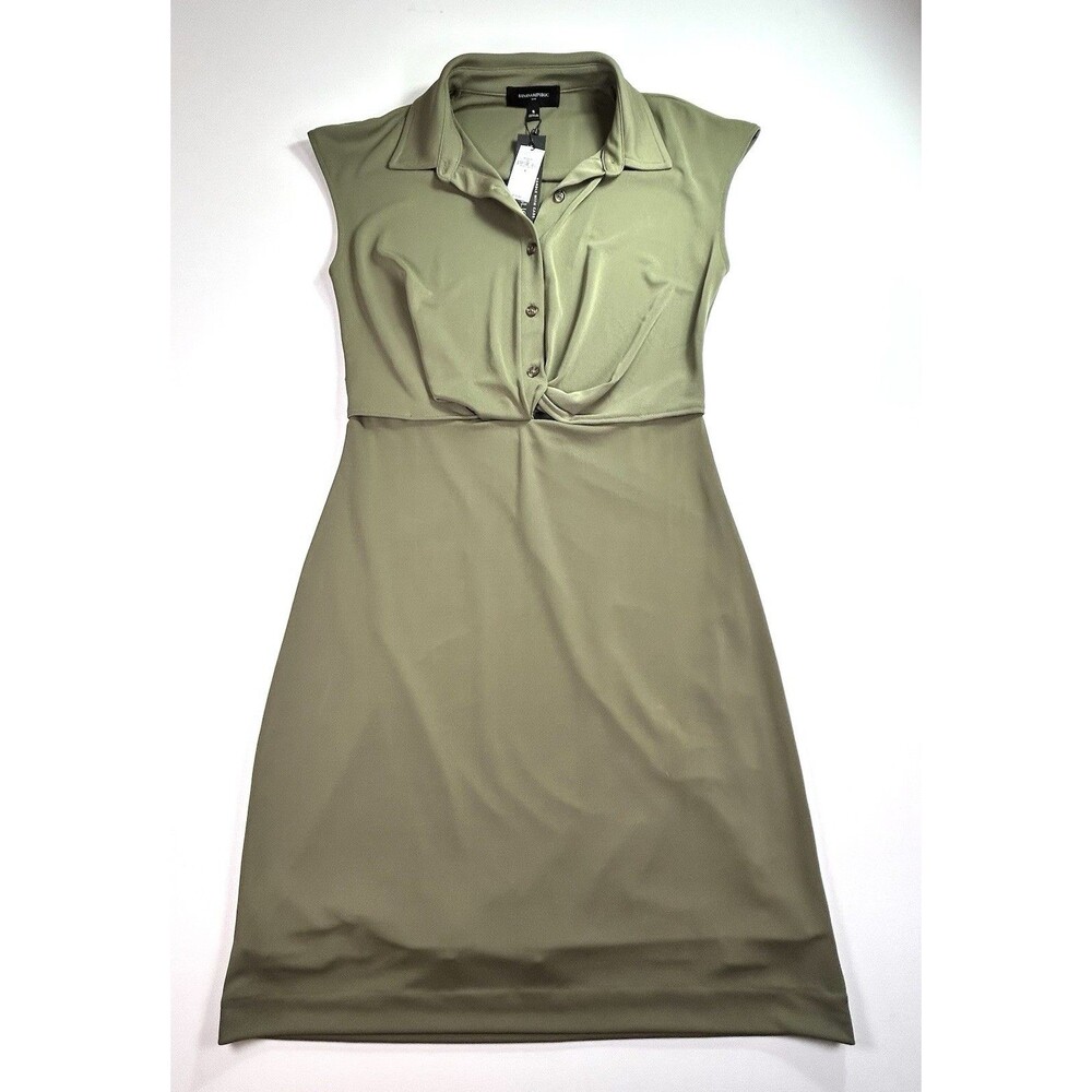 Banana Republic Olive Green Cap Sleeve Shirt Dress - Picture 11 of 15